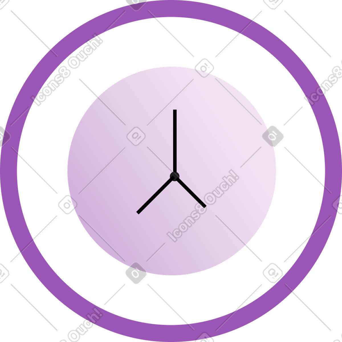 Ilustración Reloj morado en estilo Wavy a descargar en PNG y SVG