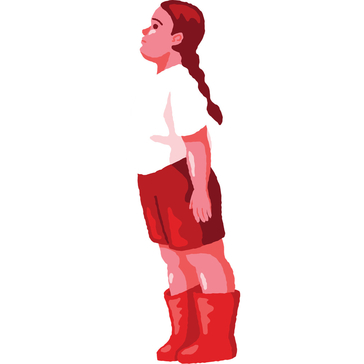 Иллюстрация Chubby girl standing side view в стиле Cherry — скачать в форматах PNG, SVG