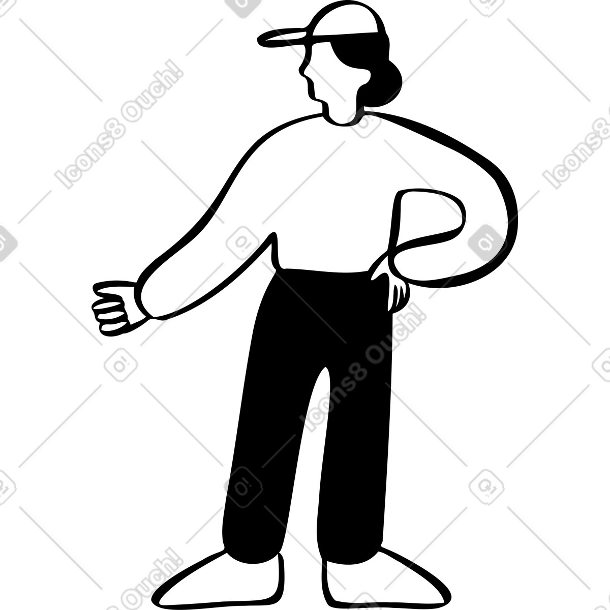 下载 Journal 风格的 戴帽子的男人 插画，支持 PNG、SVG 格式