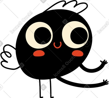 팔이 긴 검은색 캐릭터 PNG, SVG