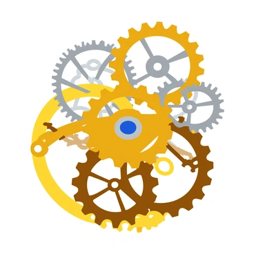 A complex clockwork mechanism with various cogs and wheels interlocking seamlessly. The cogs and wheels are intricately designed with detailed patterns and textures, showcasing shades of brass, silver, and bronze. Each cog is positioned at different angles, creating a dynamic sense of movement. Tiny gears are visible, all working in harmony to symbolize the intricate mechanics of forming insights. Small, delicate springs are integrated throughout the mechanism, adding to the sense of precision and complexity. Light reflects off the polished surfaces, highlighting the craftsmanship of the mechanism.