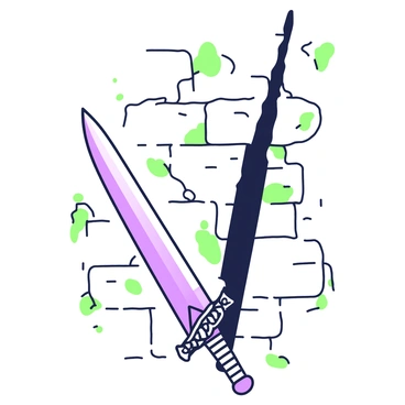 A mysterious dagger is placed against a rugged stone wall. The dagger has intricate designs along its hilt and a glimmering blade that catches the light. The blade is angled to cast a long shadow onto the rough surface of the wall, emphasizing its sharpness and form. The stone wall has visible cracks and texture, contributing to the enigmatic atmosphere surrounding the dagger. The shadow stretches long and narrow, creating a stark contrast between light and dark on the stone.