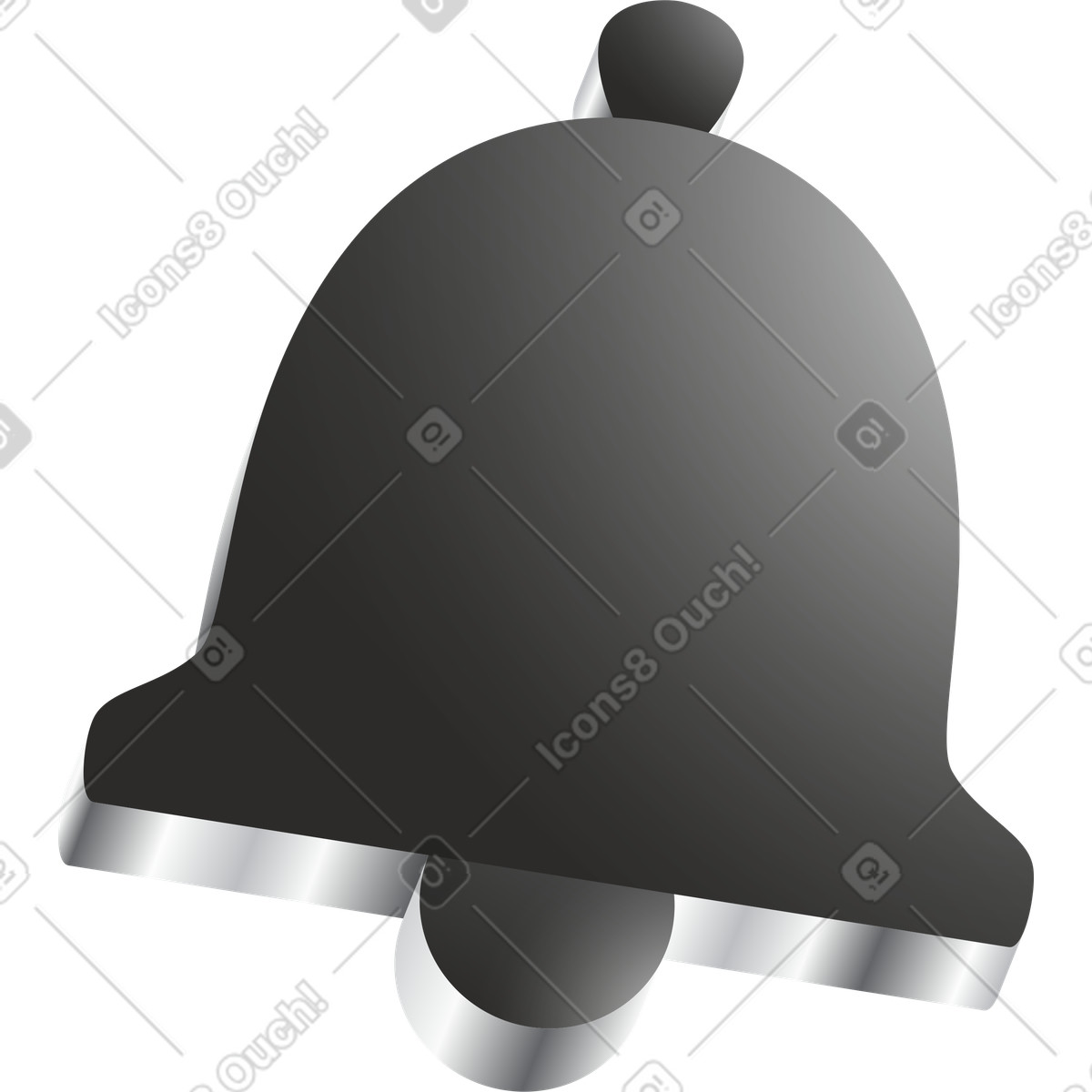 Dark notification bell illustration in Token style download in PNG, SVG