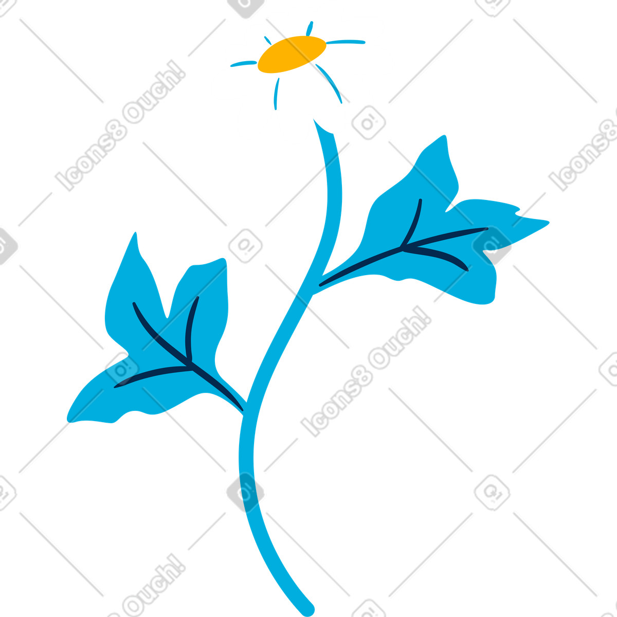 Blume-Illustration im Flame-Stil als Download in PNG, SVG