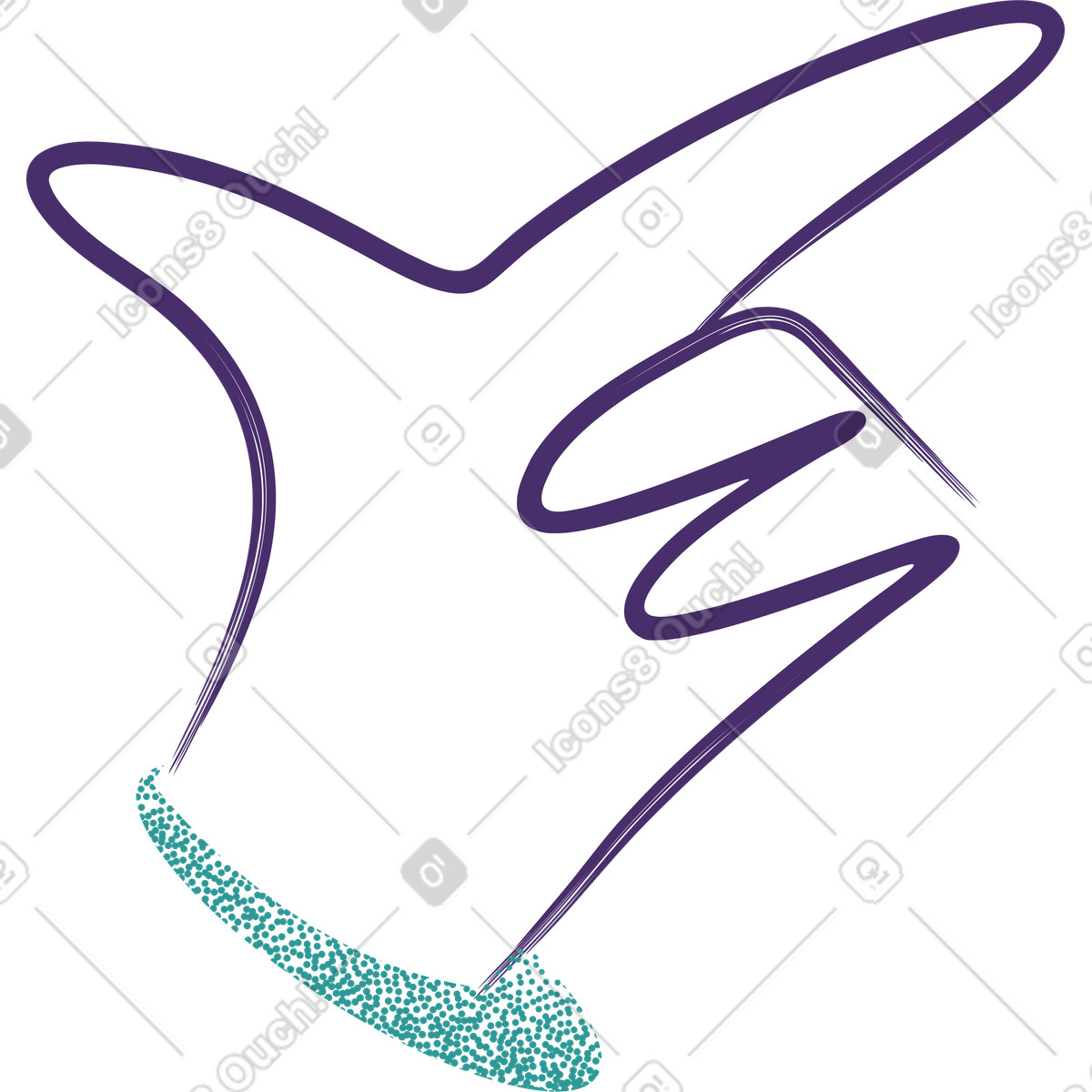 Иллюстрация Showing size with hand fingers в стиле Grain — скачать в форматах PNG, SVG