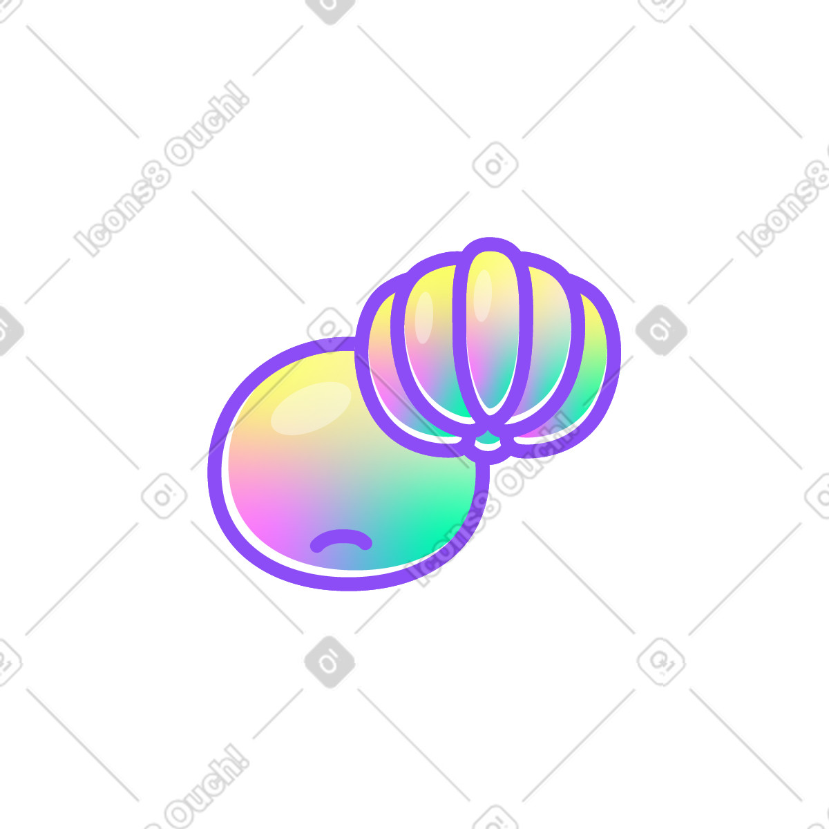 Holographic スタイルの みかん のイラストをPNG、SVG形式でダウンロード