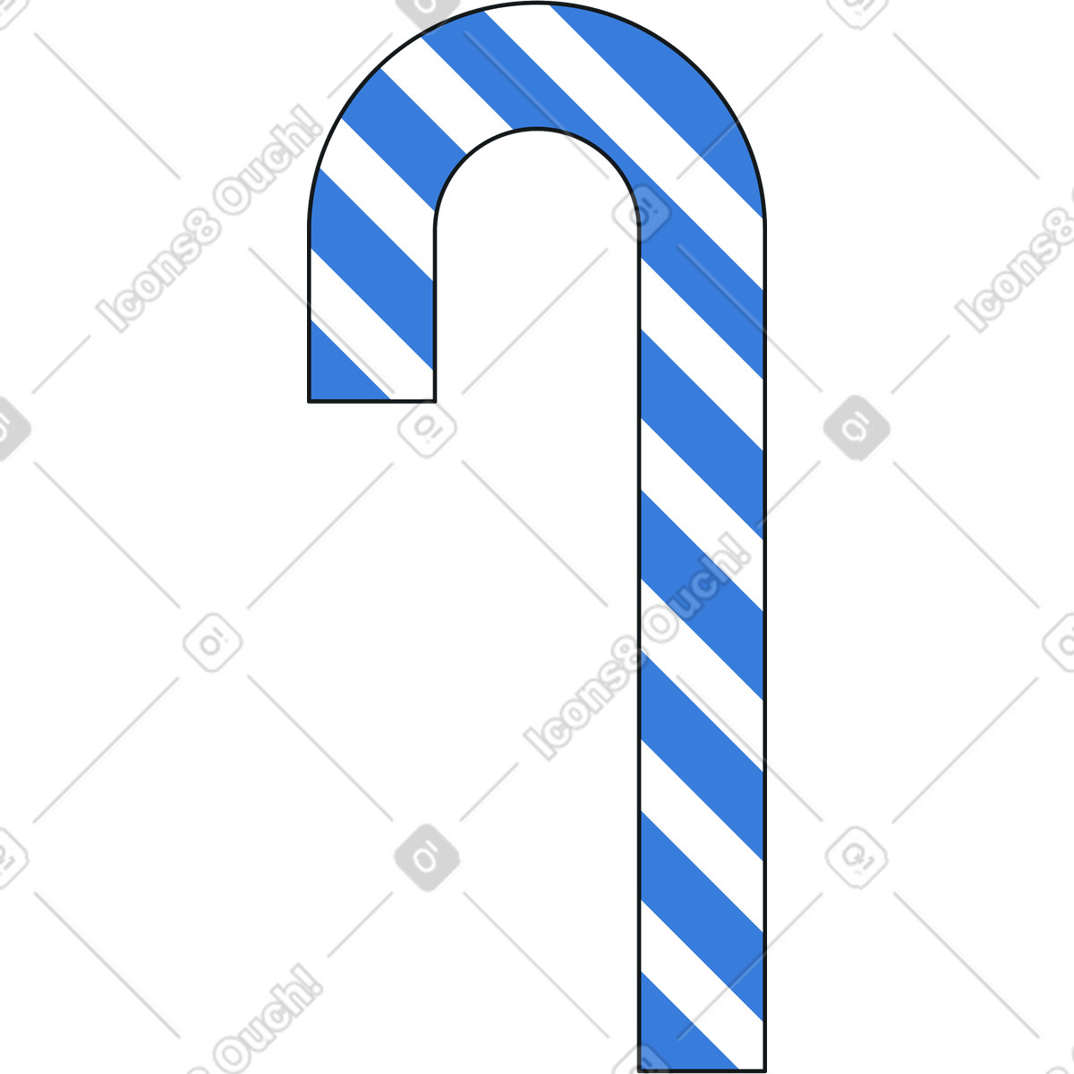 下载 Midnight 风格的 糖果手杖 插画，支持 PNG、SVG 格式