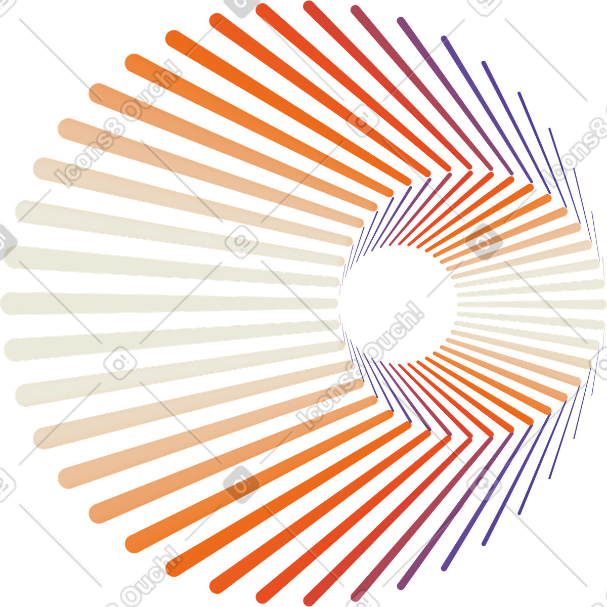 Ilustração de Padrão fluxo radial, explosão energia dinâmica, movimento circular dados em no estilo Forms para baixar em PNG, SVG