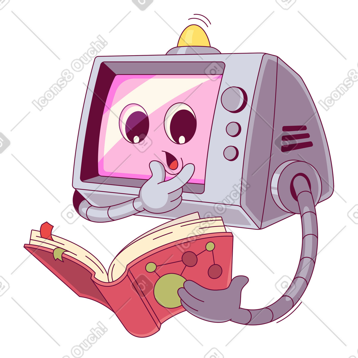 Machine learning process, Artificial intelligence or STEM education animierte Illustration im Handy-Stil als Download in GIF, Lottie (JSON), AE