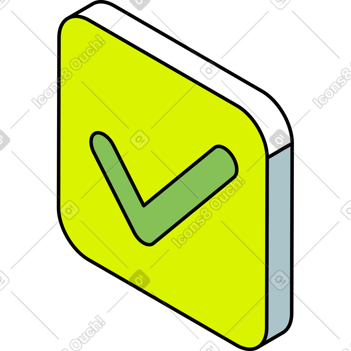 Segno di spunta illustrazione in stile Isometric scarica in PNG, SVG