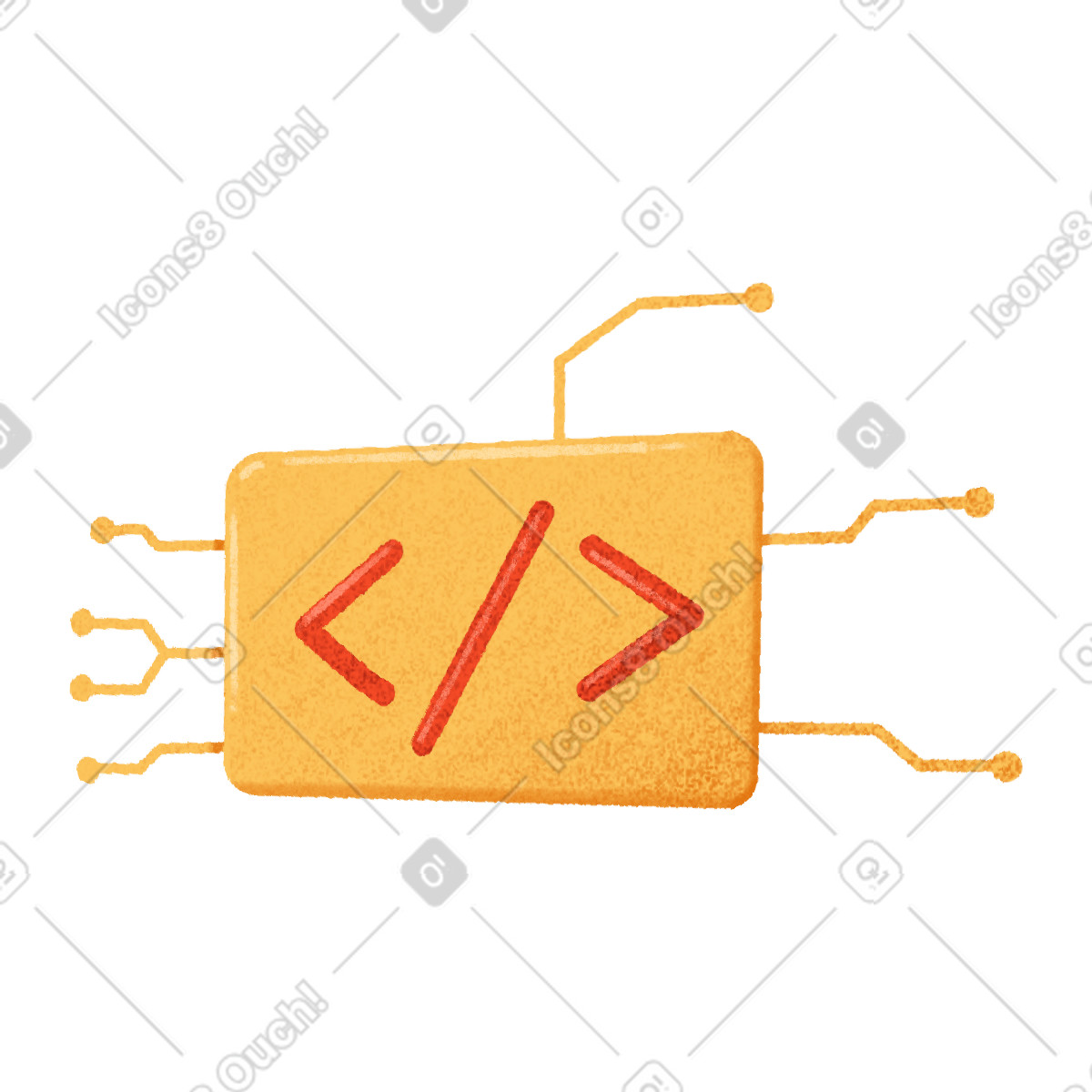 Yellow plate with the sign of parentheses illustration in Gleam style download in PNG, SVG
