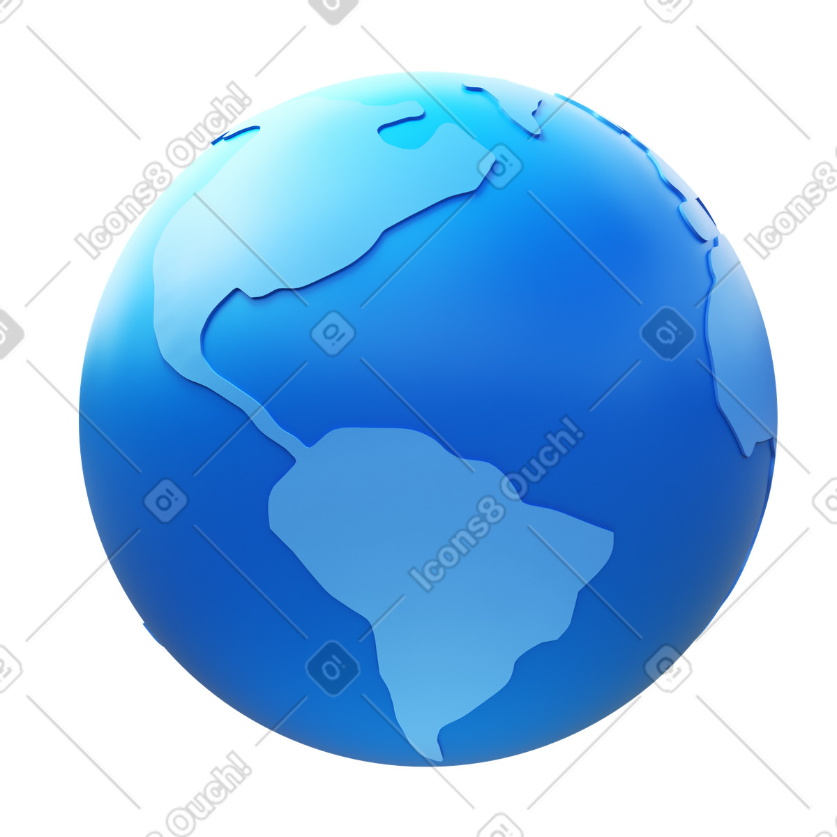 Globe america-Illustration im 3D Fluency-Stil als Download in PNG, SVG