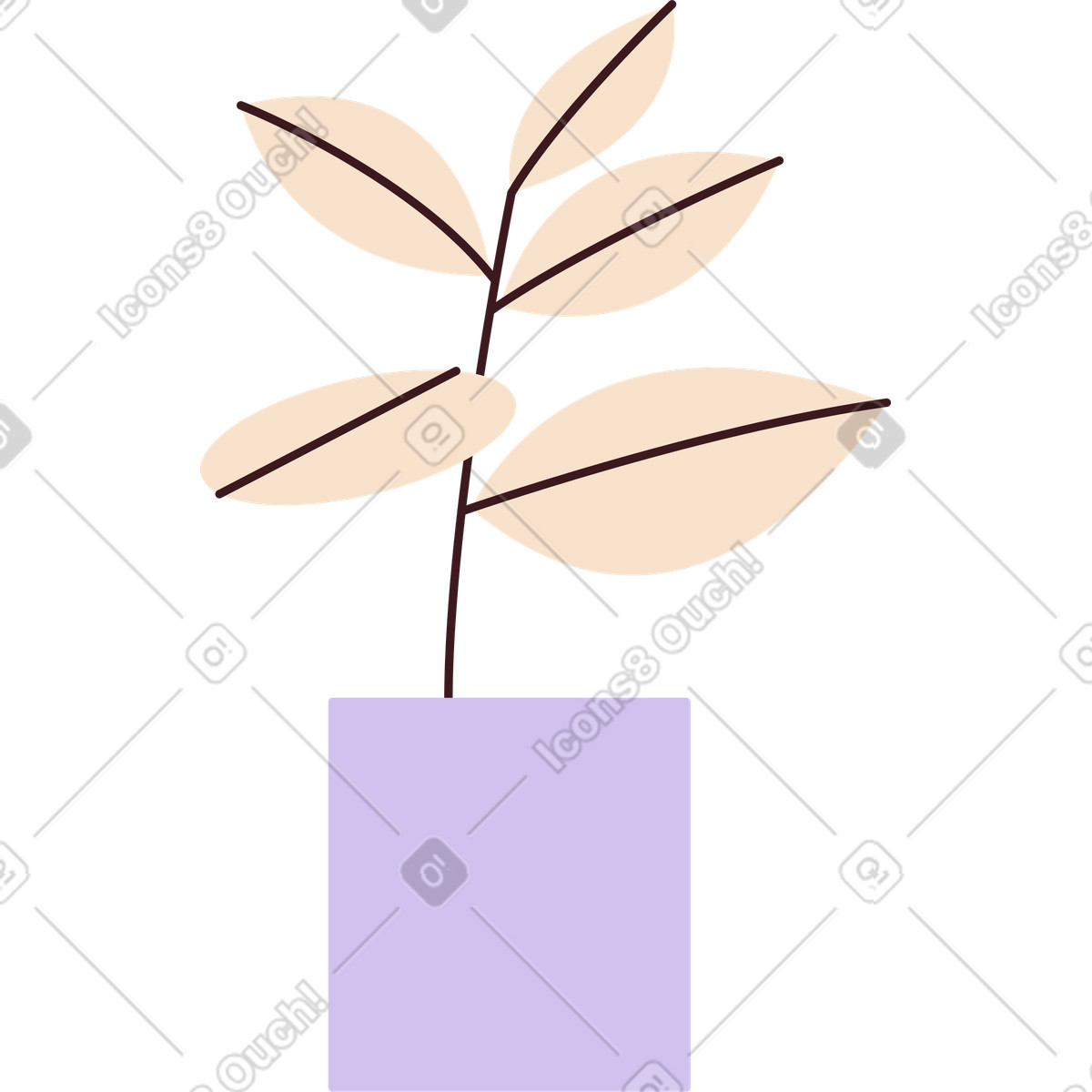 Illustration Planter en pot dans le style Folks à télécharger aux formats PNG, SVG