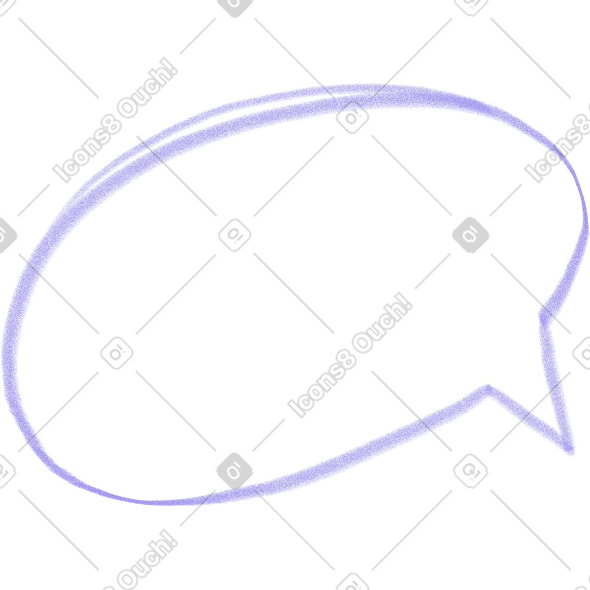 Illustration Bulle de dialogue lilas dans le style Doodle à télécharger aux formats PNG, SVG