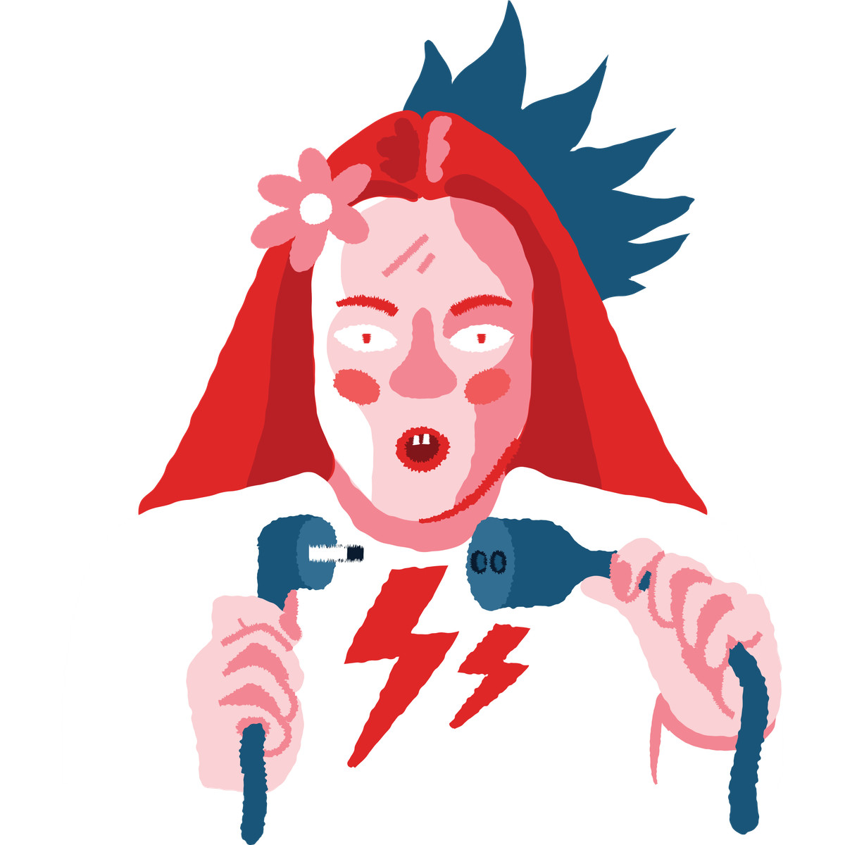 Stressed user with unplugged cords, No connection or network failure-Illustration im Cherry-Stil als Download in PNG, SVG