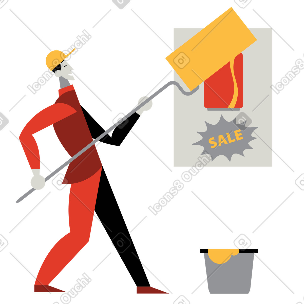 Say NO to marketing illustration in Burgundy style download in PNG, SVG