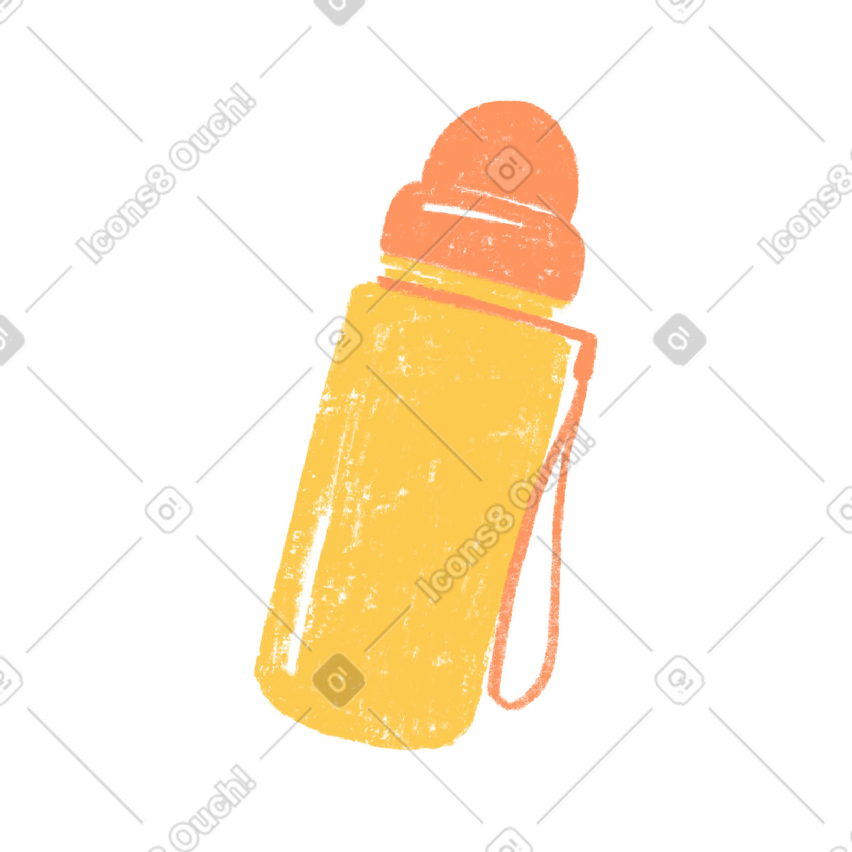 Chalky スタイルの Yellow water bottle のイラストをPNG、SVG形式でダウンロード