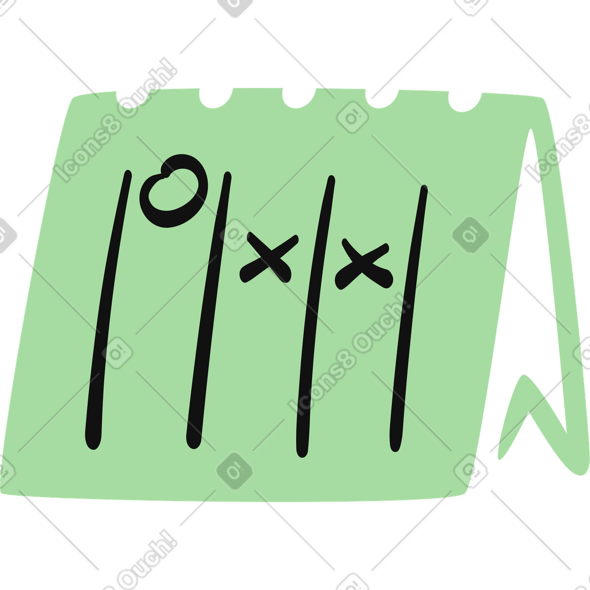 Ilustración Calendar desk planner with circled date and crossed appointment days en estilo Organic a descargar en PNG y SVG