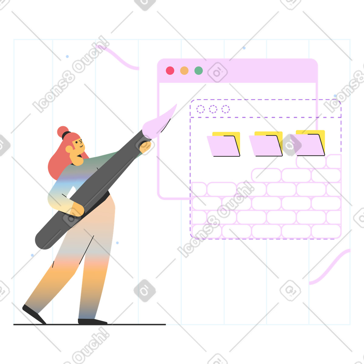 Web design illustrazione in stile Marginalia scarica in PNG, SVG