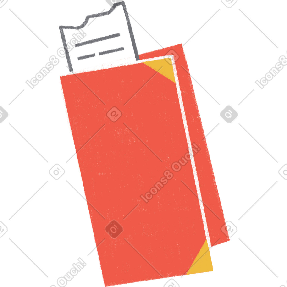 Иллюстрация Red check-book with an invoice в стиле Tutti — скачать в форматах PNG, SVG