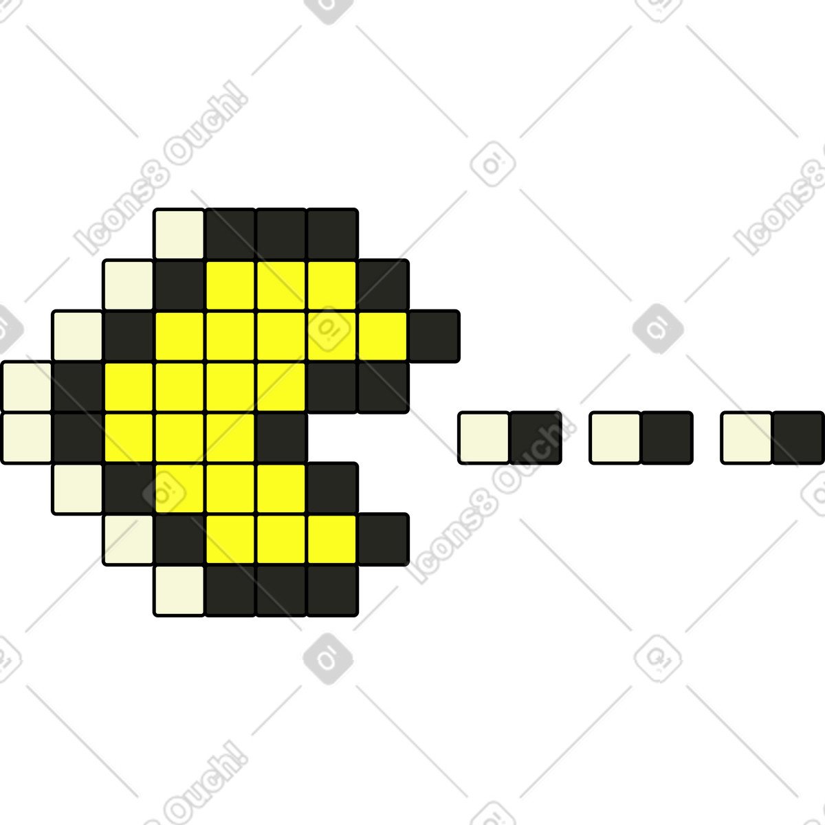 Illustration Pac-man dans le style Retro à télécharger aux formats PNG, SVG