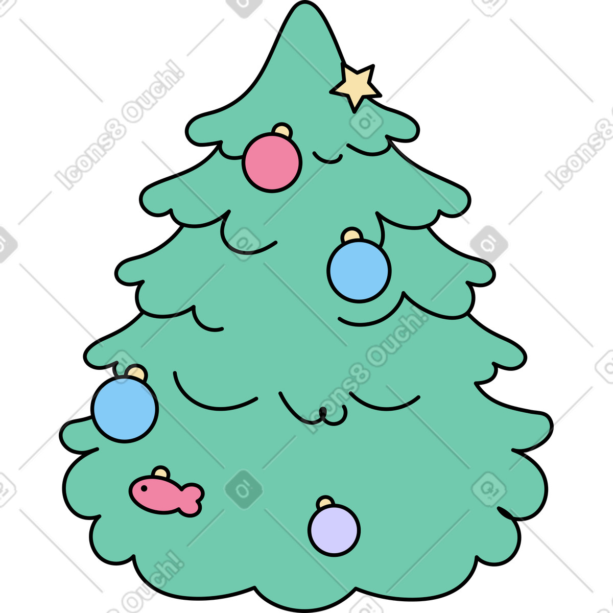 Ilustración Árbol de navidad en estilo Notes a descargar en PNG y SVG