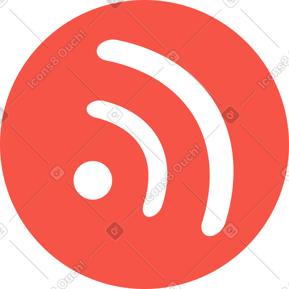 Lagom スタイルの 赤い丸い wifi アイコン のイラストをPNG、SVG形式でダウンロード