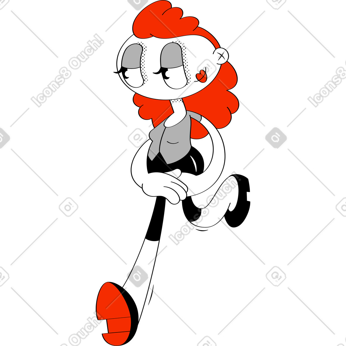 Mode mädchen-Illustration im Looney-Stil als Download in PNG, SVG