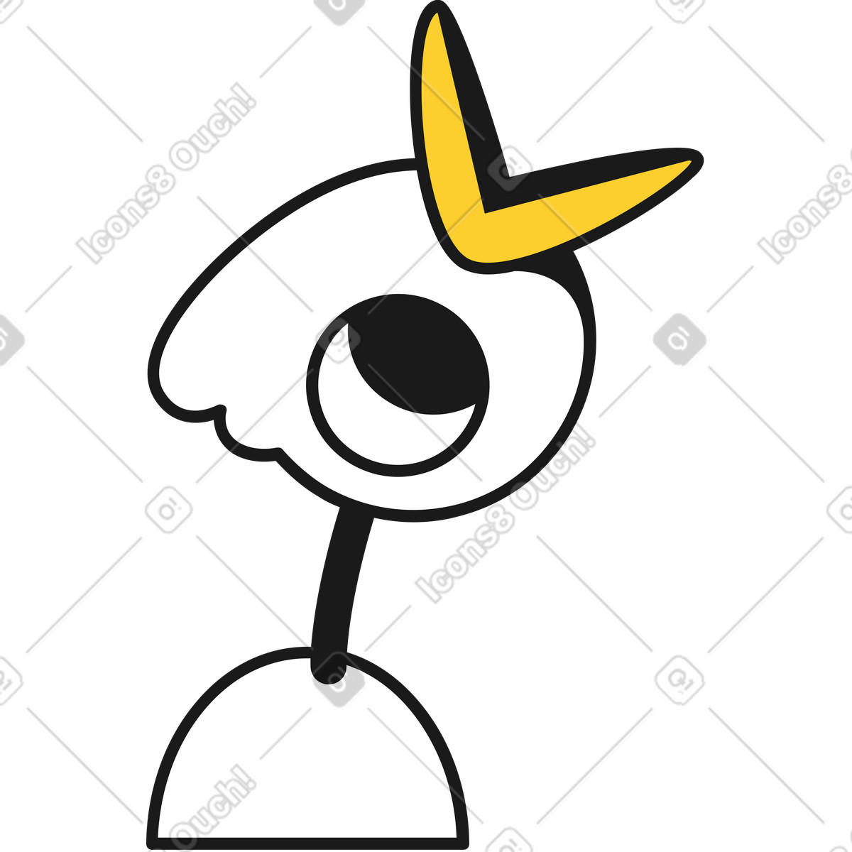 Kleiner kranichvogel-Illustration im Taxi-Stil als Download in PNG, SVG