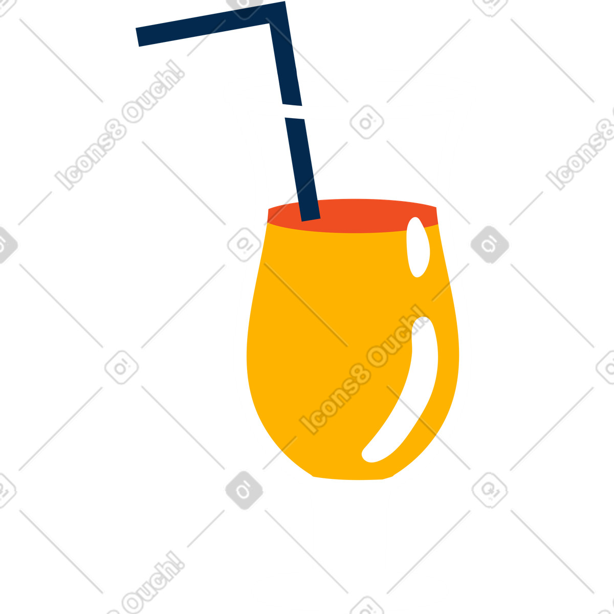 Bicchiere da cocktail illustrazione in stile Flame scarica in PNG, SVG