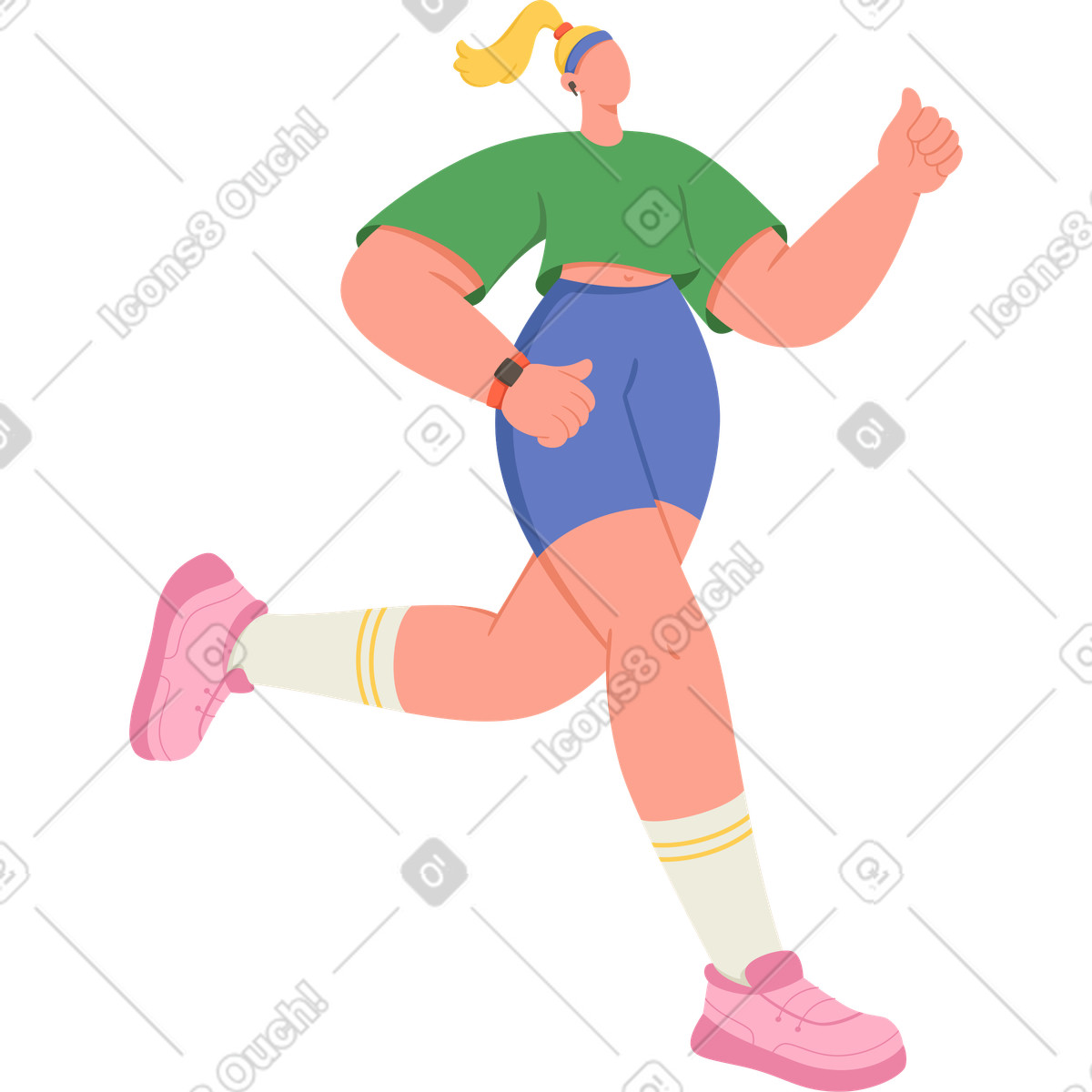 Atleta donna illustrazione in stile Social scarica in PNG, SVG