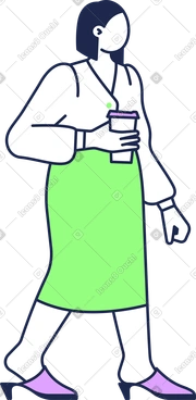 Dame avec une tasse de café PNG, SVG