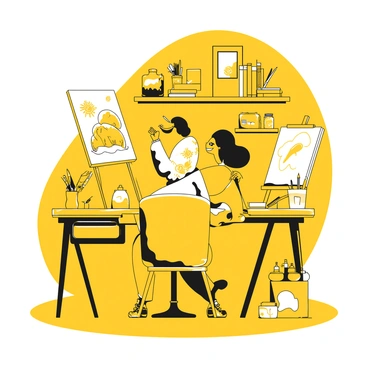 An illustrator working on whimsical illustrations for a children's book