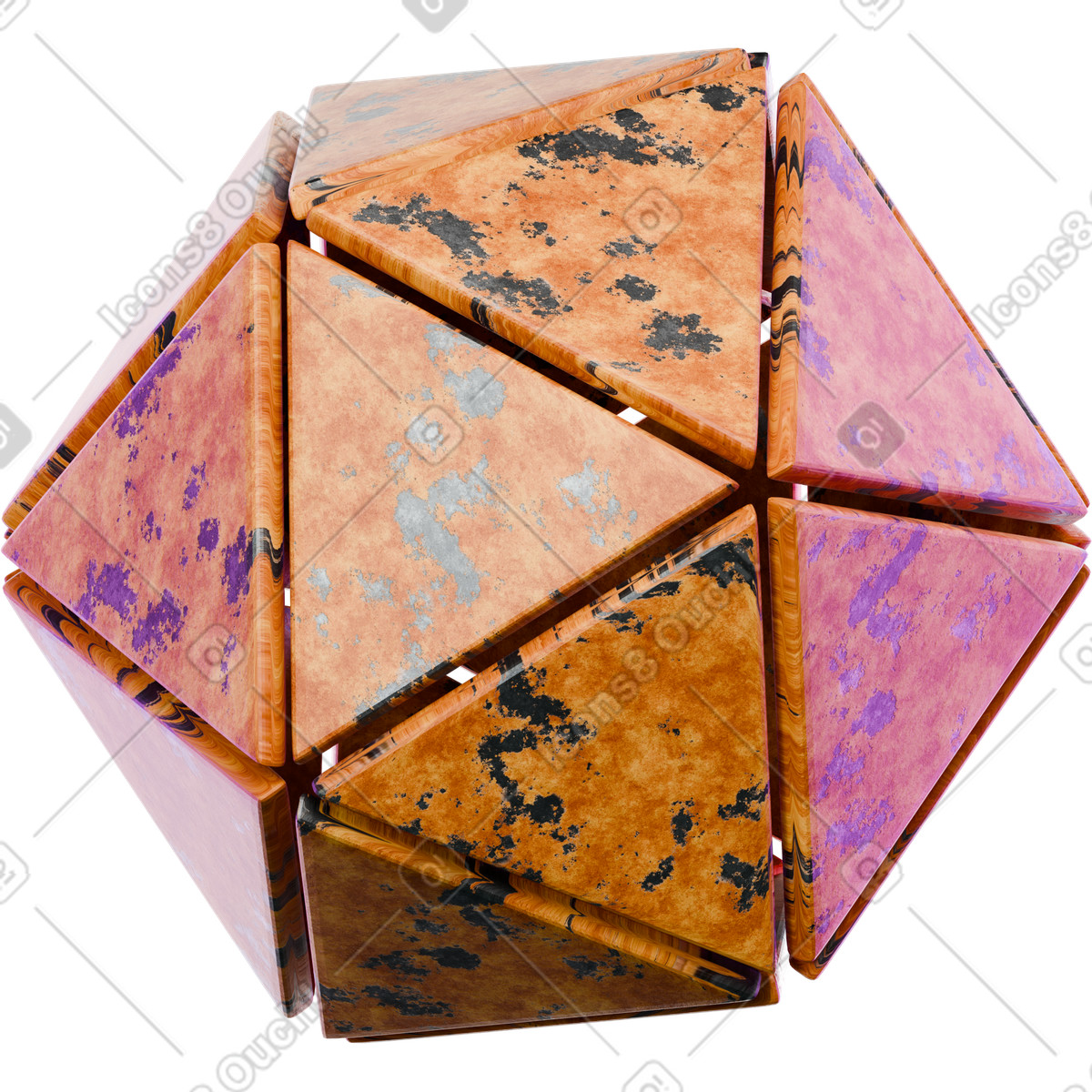 Ilustração de Isosfera metal enferrujado em no estilo 3D Crystex para baixar em PNG, SVG