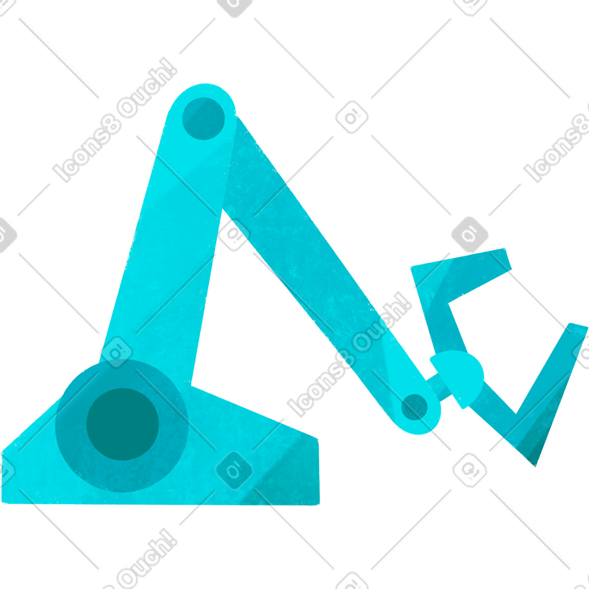 下载 Bonbon 风格的 Blue robotic arm 插画，支持 PNG、SVG 格式
