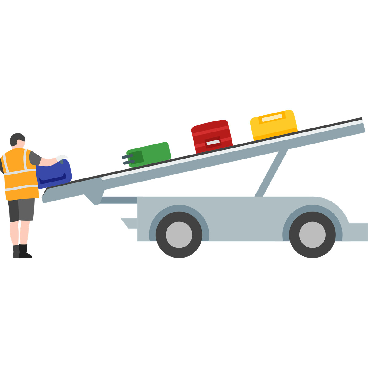 Baggage loader illustration in Fogg style download in PNG, SVG