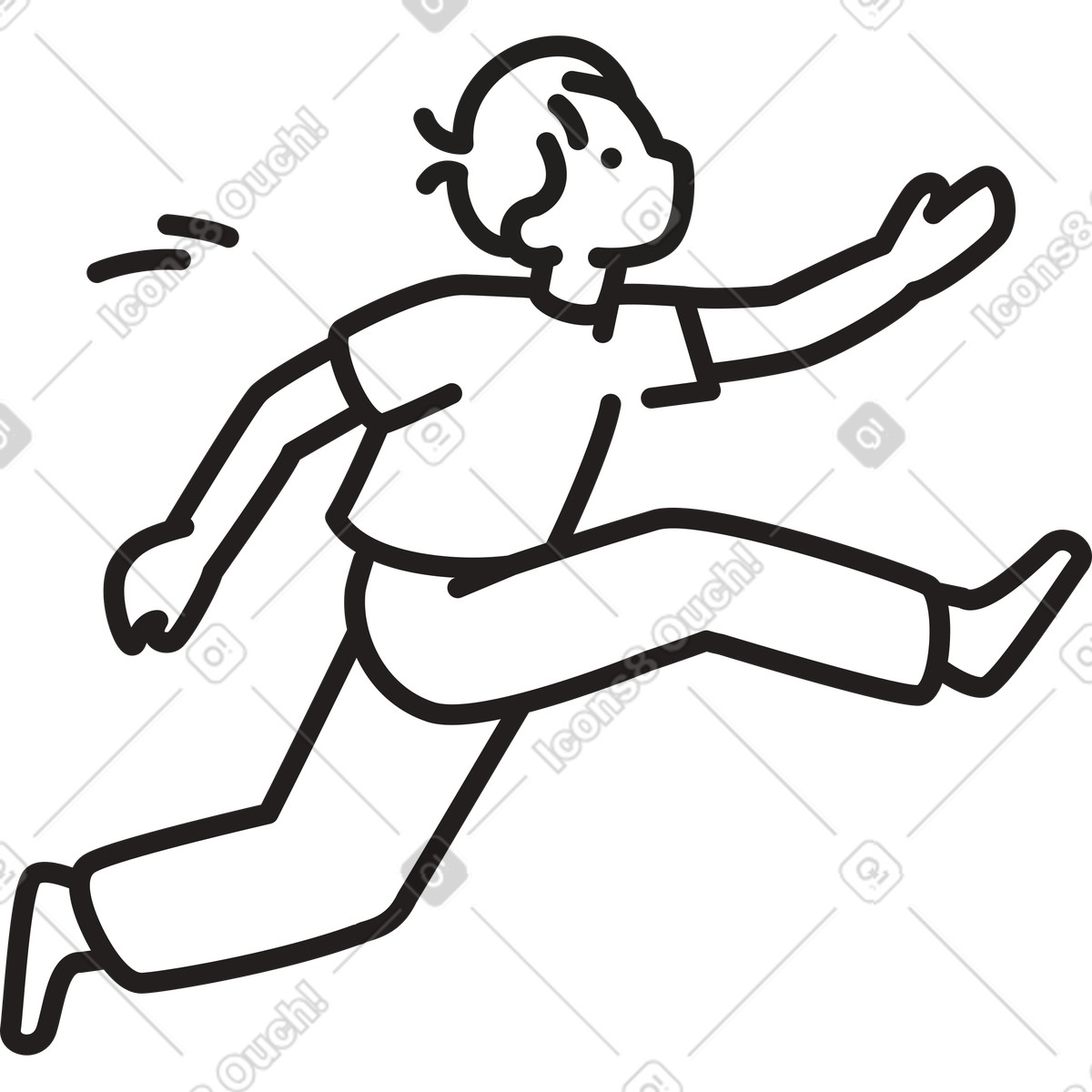 Man running towards goal illustration ambition clipart graphics PNG SVG