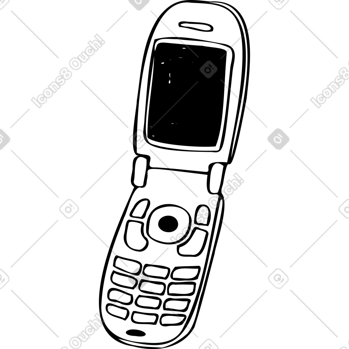 Illustration Téléphone à clapet dans le style Marks télécharger aux formats PNG, SVG