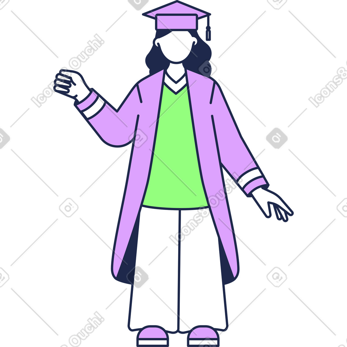 Student illustration clipart for educational purposes in PNG and SVG