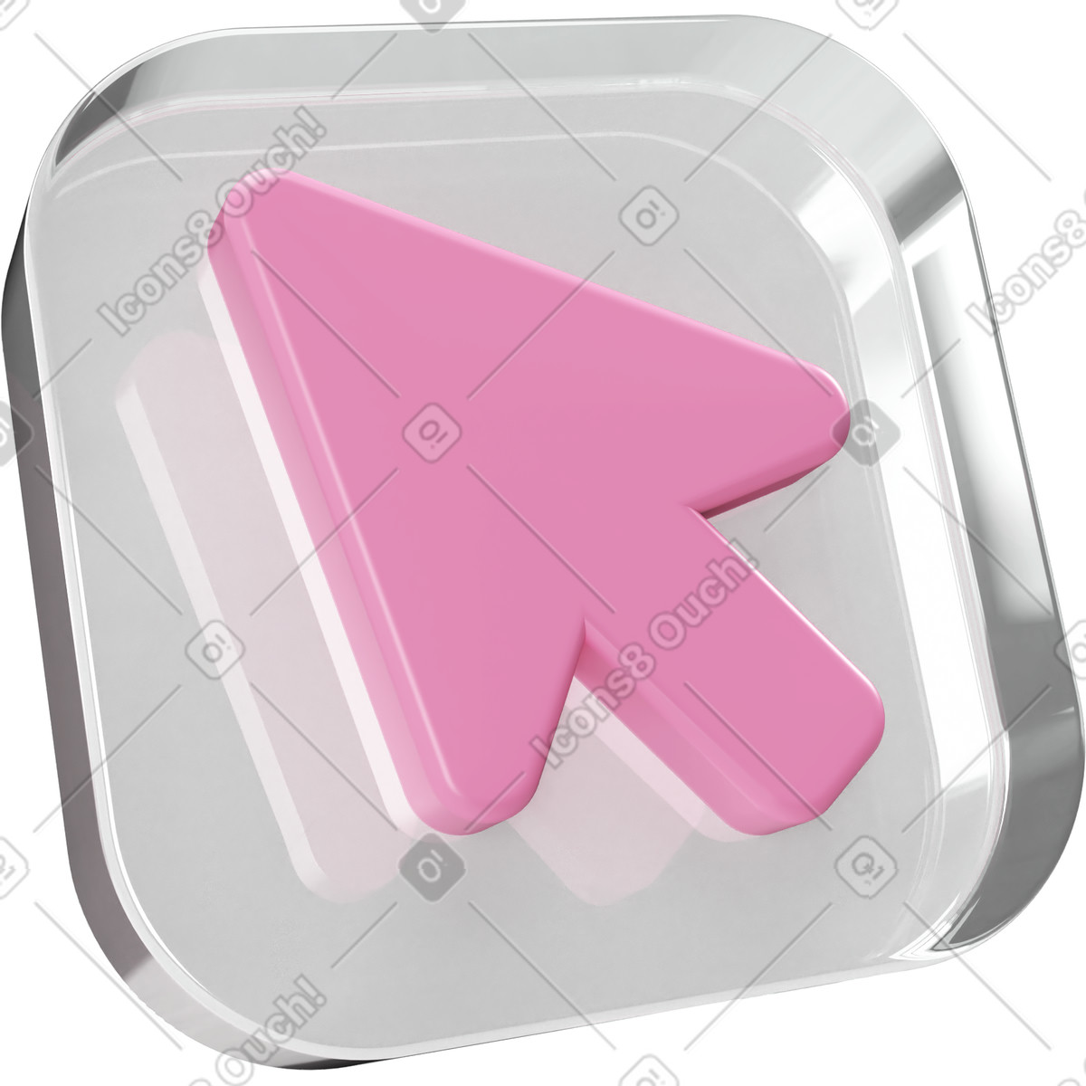 Ilustração de Ícone do cursor na placa vidro em no estilo 3D Corporate para baixar em PNG, SVG