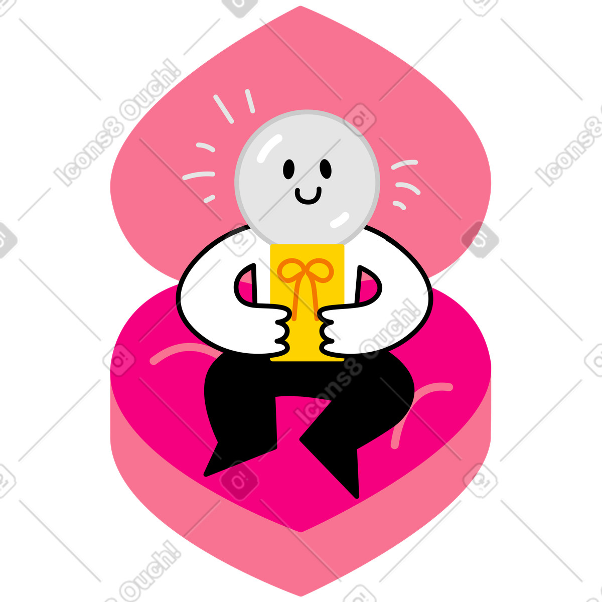 Ilustración Reconocimiento y gratitud, obsequio de agradecimiento al cliente, recompensa por la contribución en estilo Giggle a descargar en PNG SVG