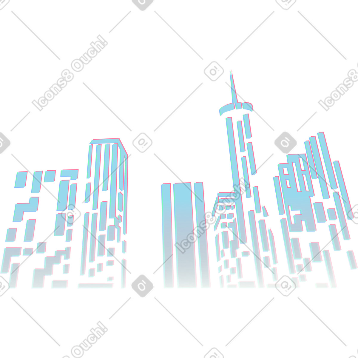 Ilustración Background with skyscrapers en estilo Neon a descargar en PNG y SVG