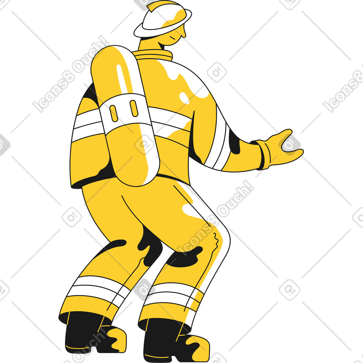 Illustration Sapeur pompier dans le style Taxi à télécharger aux formats PNG, SVG