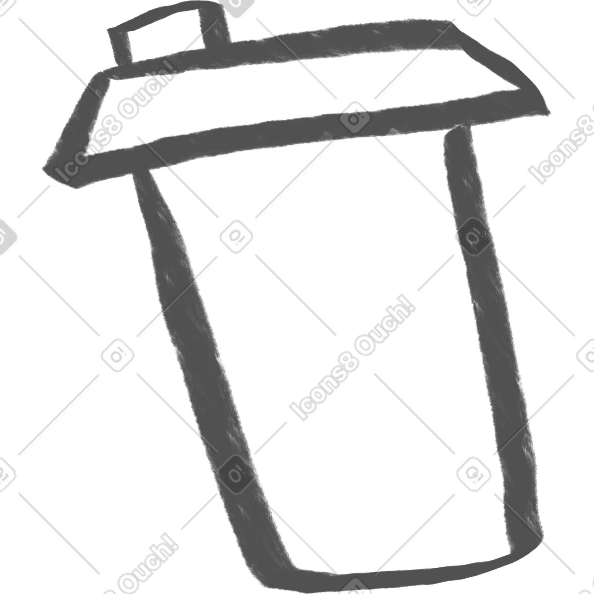 Gray plastic coffee cup illustration in Company style download in PNG, SVG
