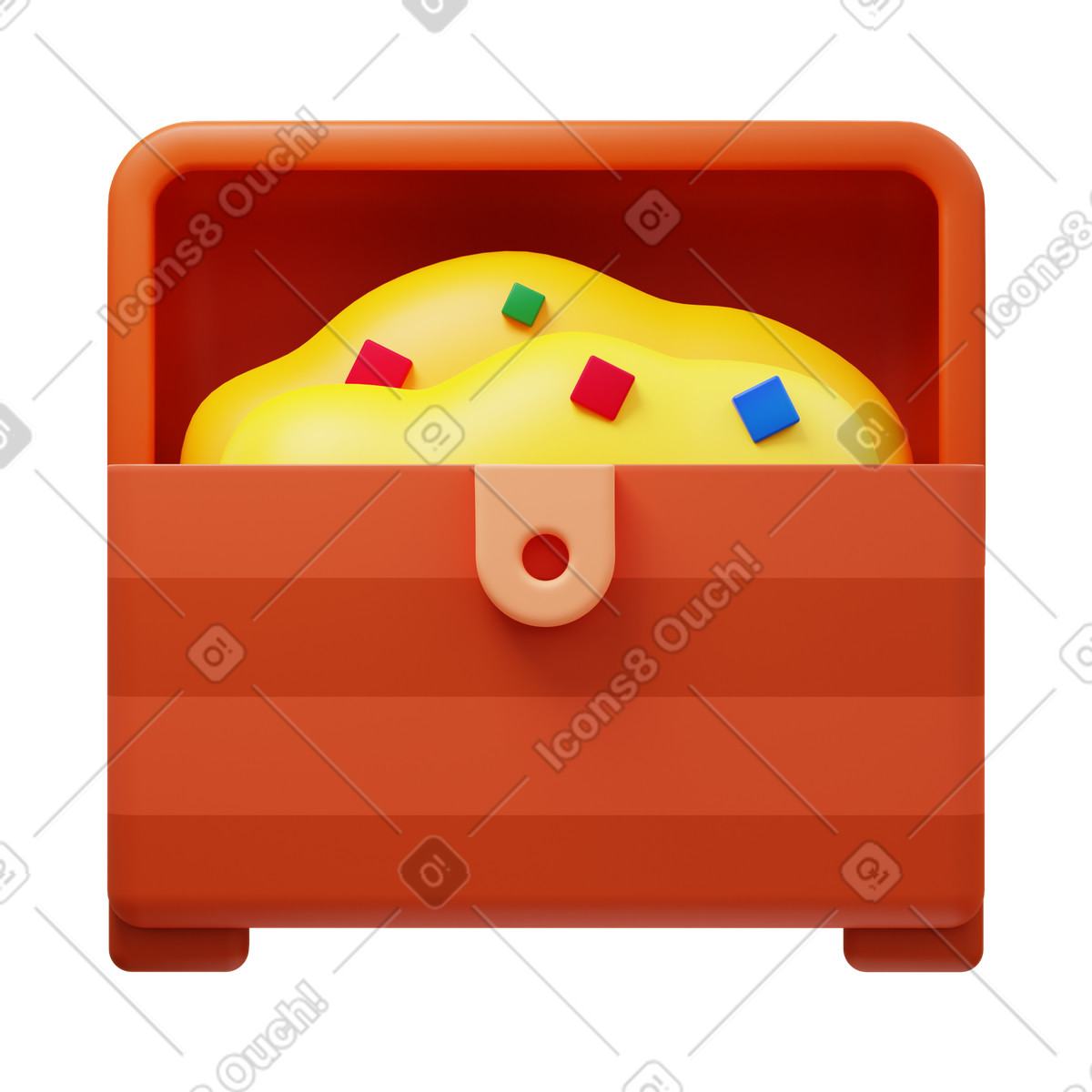 Treasure chest illustration in 3D Fluency style download in PNG, SVG