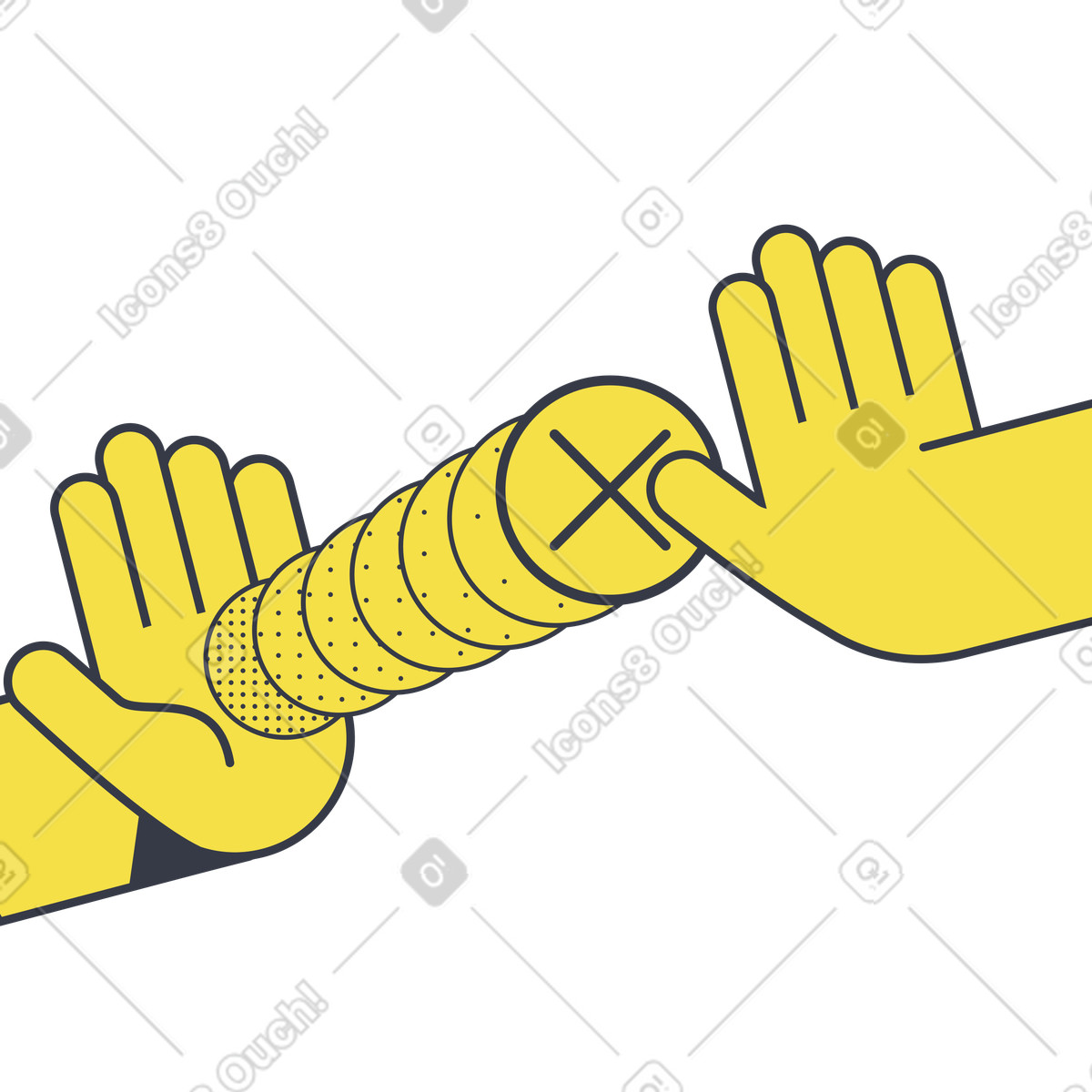 Transazione rifiutata o pagamento negato illustrazione in stile Abstract scarica in PNG, SVG
