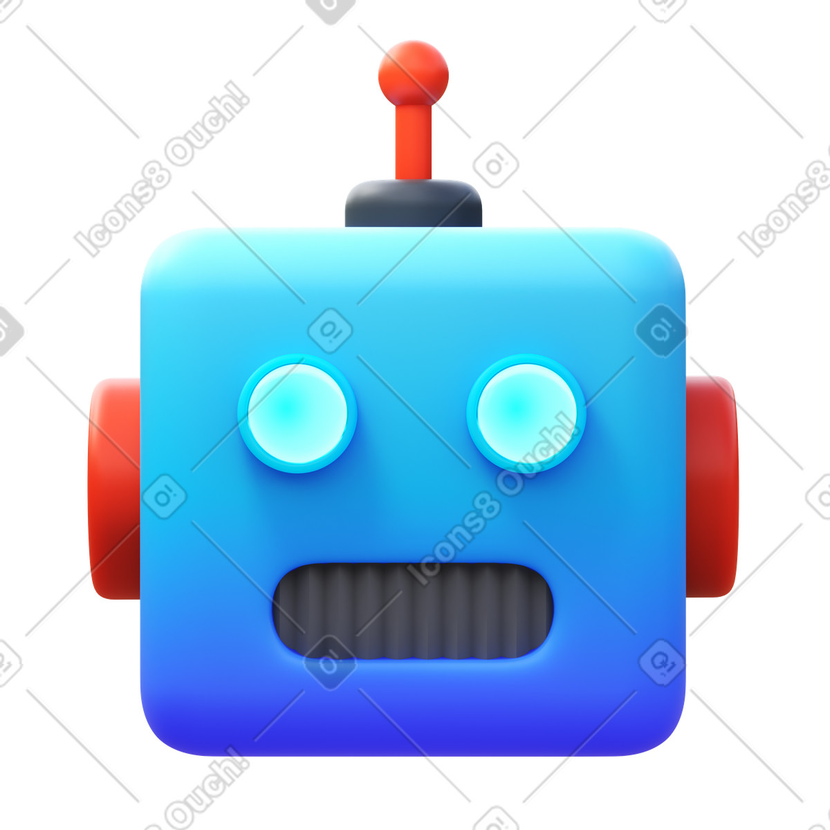 Illustration animée Robot emoji dans le style 3D Fluency à télécharger aux formats GIF, Lottie (JSON), AE