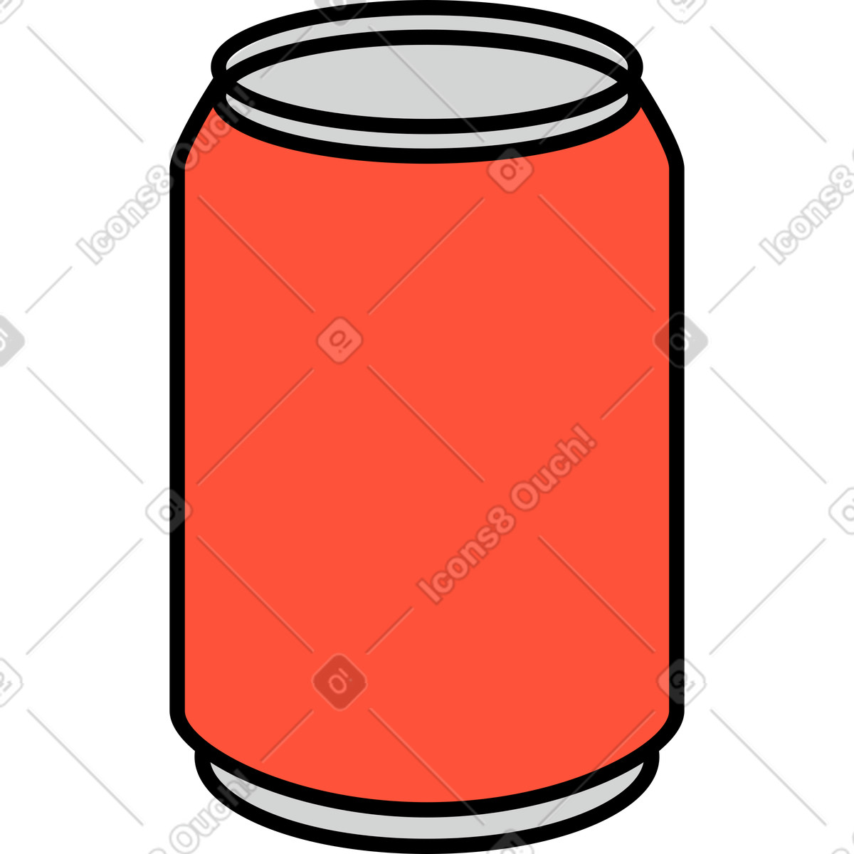 Ilustración Lata de soda en estilo Kindy a descargar en PNG y SVG