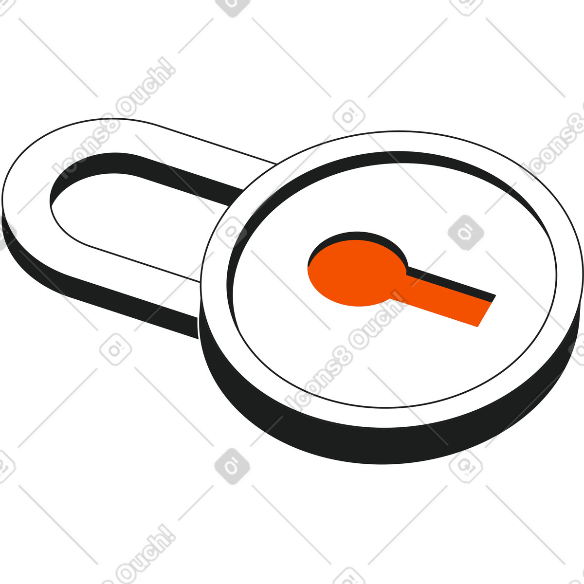 Lock illustration in Strict style download in PNG, SVG