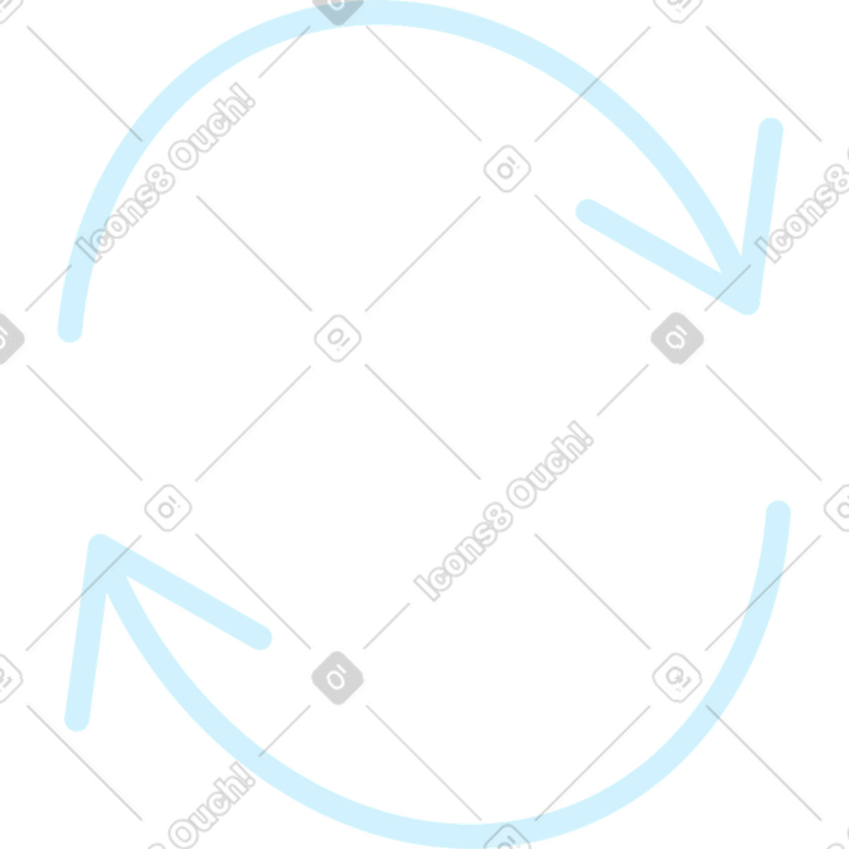 Thin synchronizing arrows illustration in Glossy style download in PNG, SVG